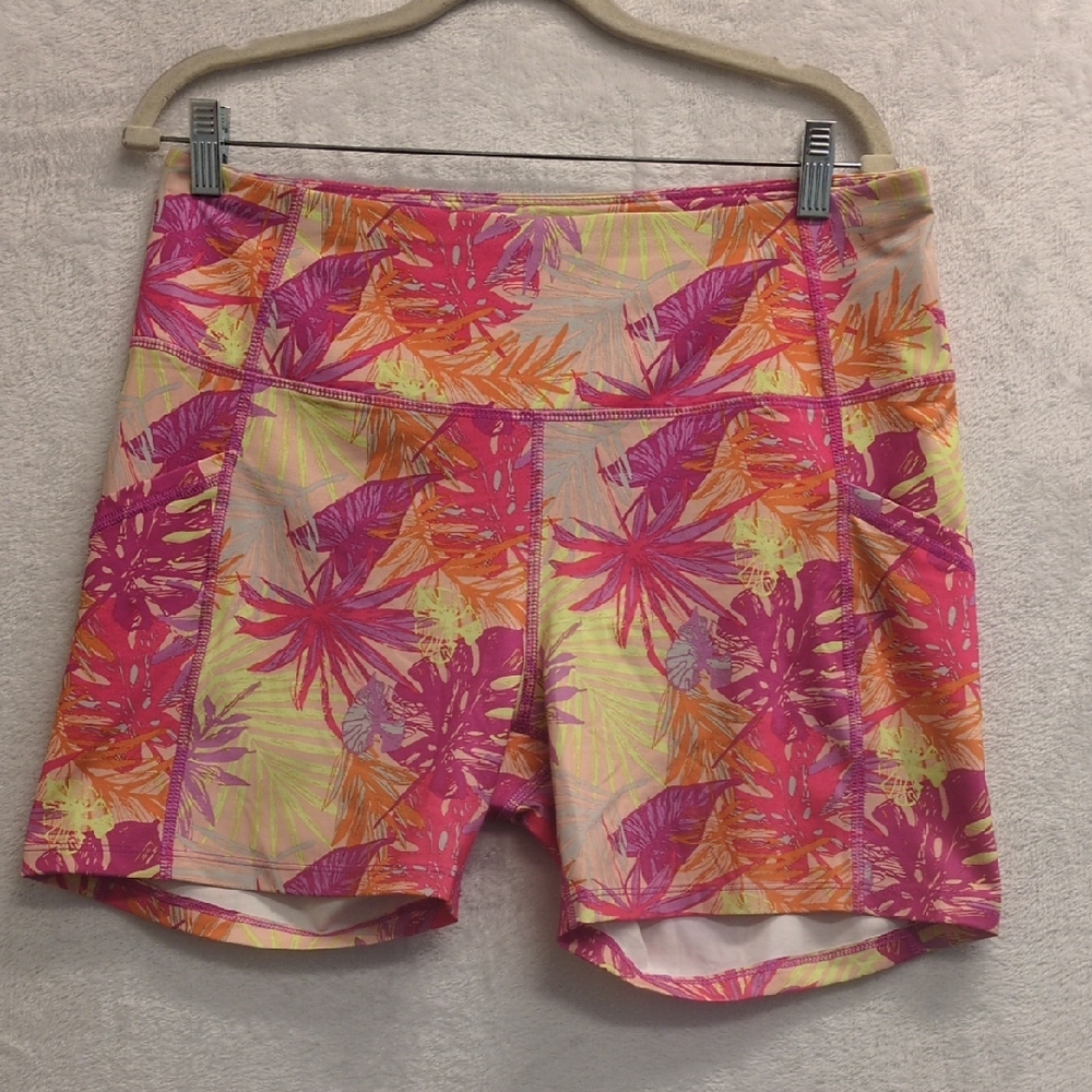 Sendara Women's Colorful Neon Beach Athletic Biker Shorts Size XL